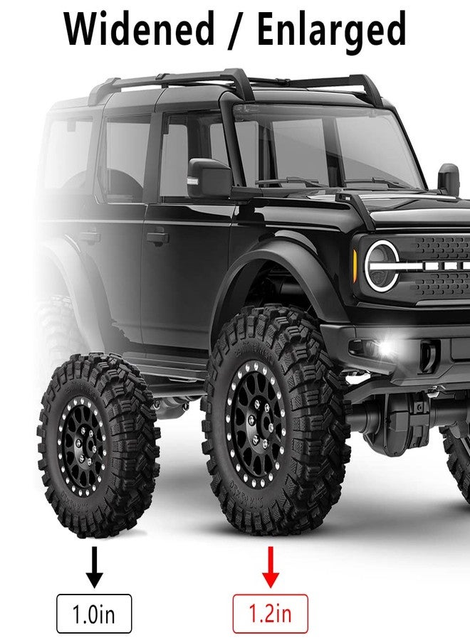GLOBACT Aluminum 1.2in Beadlock Wheel Tires Soft Sticky Rubber Tires 62 * 24mm for 1/18 TRX4M 1/24 Axial SCX24 RC Crawler Car Upgrade Accessories (4Pcs Black) - Image 4